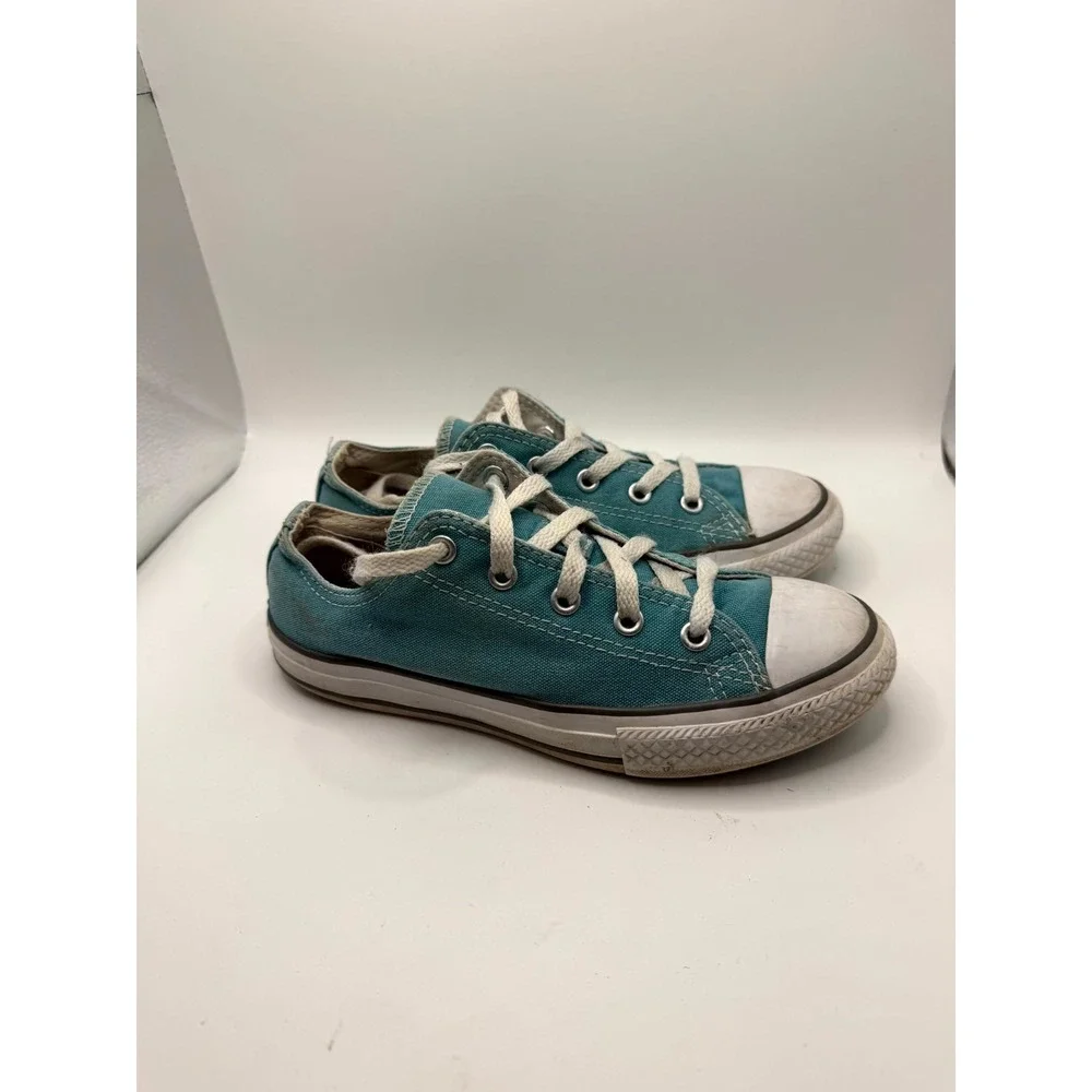 Converse Chuck Taylor All Star Low 654364F‎ Kids 2 Sneaker Teal Canvas Shoes